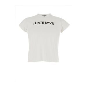 Jordanluca Men White Crewneck T-Shirt With Print On The Front In Cotton Man